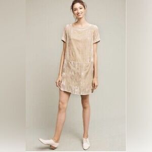 Anthropologie Floreat Crushed Velvet Dress